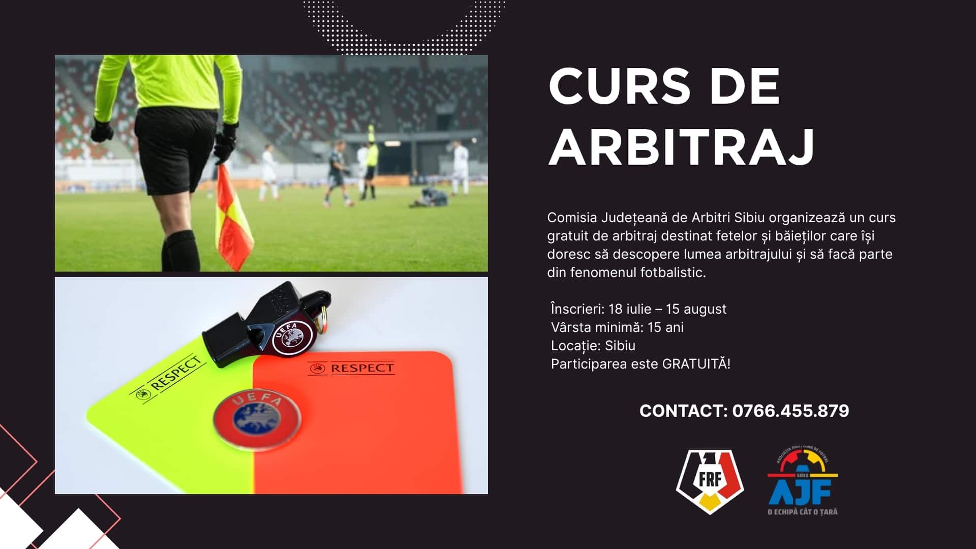Curs gratuit de arbitraj la Sibiu. Au început înscrierile