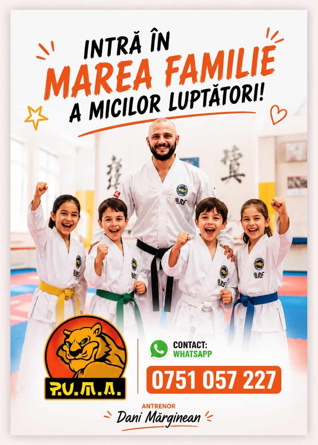 Ai un copil plin de energie? Transformă-i energia în disciplină prin Taekwon-Do, la PUMA Club Sibiu